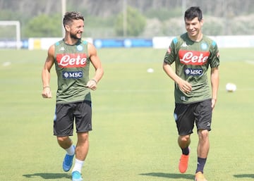 Así vivió Hirving Lozano su primer entrenamiento con Napoli