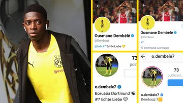 Ousmane Dembelé y sus perfiles de redes sociales.
