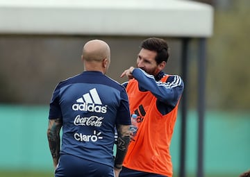 Messi con Jorge Sampaoli.