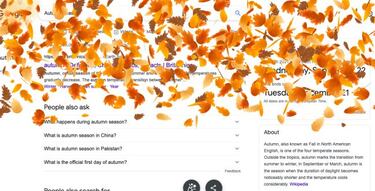 Abre este enlace a Google y mira lo que pasa: El otoño en tu pantalla