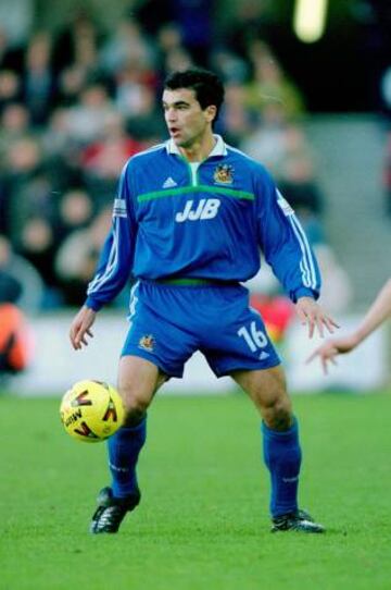 This photo shows Roberto Martinez playing for Wigan Athletic during a second division match against Millwall at the New Den in London. Millwall might have won 3-1 that day, but Martinez was part of the team won promotion from the third into the second div