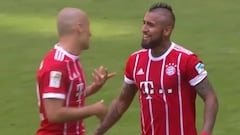 La conexión goleadora de Vidal y Robben en el Bayern Münich