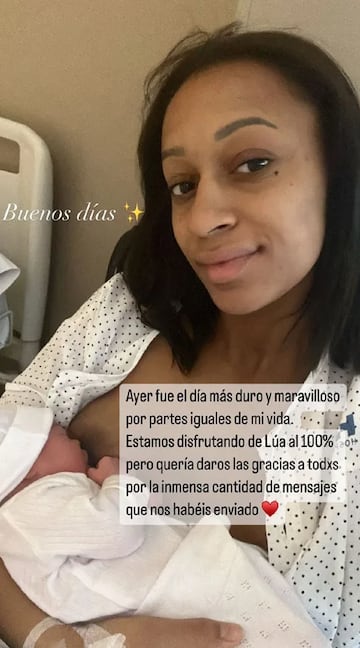 Ana Peleteiro presenta a su hija Lúa.