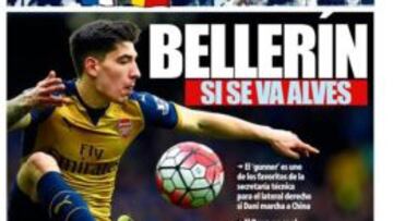 Portada del Mundo Deportivo del 23 de marzo de 2016, con el lateral del Arsenal H&eacute;ctor Beller&iacute;n como protagonista