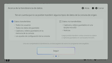 Menú de la consola