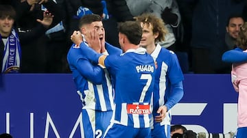 17/1/25 LA LIGA EA SPORTS. 
PARTIDO DE LA JORNADA 20 ENTRE EL RCD ESPANYOL Y EL REAL VALLADOLID EN EL RCDE STADIUM DE CORNELLA - EL PRAT.
ROBERTO (2) RCD ESPANYOL 2-1




