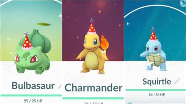 Pokémon GO: cómo conseguir a Bulbasaur, Charmander y Squirtle con gorro de fiesta (Pokémon Day)