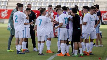 Los jugadores del Juvenil A del Real Madrid en la última final de la Copa del Rey de la categoría.