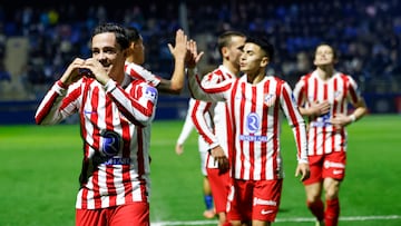 Raspadori celebra el gol ante el Atlético Baleares.