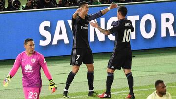 James y Cristiano celebran el segundo gol