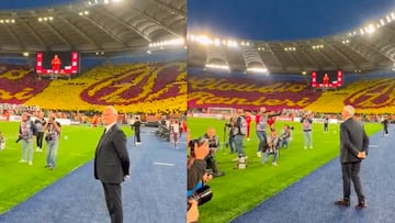 El increíble mosaico de la Roma para despedir a Ranieri ante AC Milan