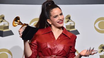 LOS ANGELES, CALIFORNIA - JANUARY 26: Rosalía, winner of Best Latin Rock Urban or Alternative Album award for "El Mal Querer", poses in the press room during the 62nd Annual GRAMMY Awards at STAPLES Center on January 26, 2020 in Los Angeles, California. (Photo by Alberto E. Rodriguez/Getty Images for The Recording Academy)