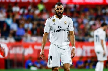 09 Karim Benzema from France of Real Madrid during the La Liga game between Girona FC against Real Madrid in Montilivi Stadium at Girona, on 26 of August of 2018, Spain.