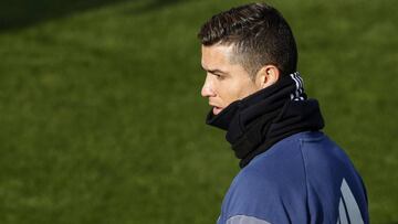 Real Madrid&#039;s Cristiano Ronaldo training at Valdebebas  on the eve of the Copa del Rey match against Sevilla.