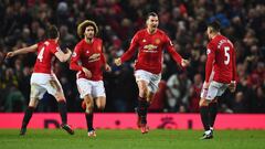 Ibrahimovic celebra el empate del United ante el Liverpool.