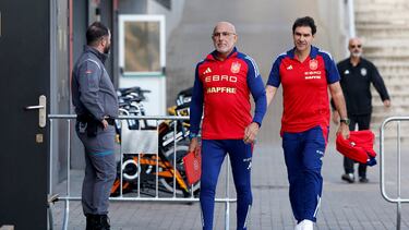 Luis de la Fuente, con Karanka por detrás.