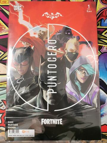 Los códigos que nos dan las recompensas solo están disponibles en los ejemplares físicos. En la imagen: Batman/Fortnite: Punto Cero #1