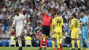 Sergio Ramos vio la tarjeta amarilla contra el Villarreal.