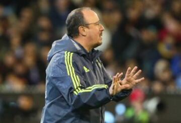 Rafa Benitez en su primer partido como entrenador del Real Madrid.