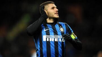 Icardi celebra un gol con el Inter.