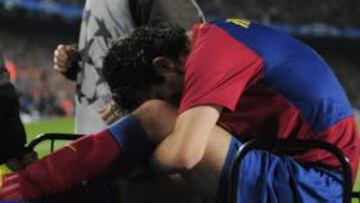 Rafael Márquez tras lesionarse