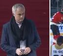 La fuerte caída de Mourinho en una pista de hielo