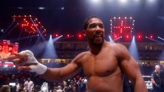 Boxing - Anthony Joshua v Francis Ngannou - Kingdom Arena, Riyadh, Saudi Arabia - March 9, 2024 Anthony Joshua reacts after winning his fight against Francis Ngannou REUTERS/Andrew Couldridge