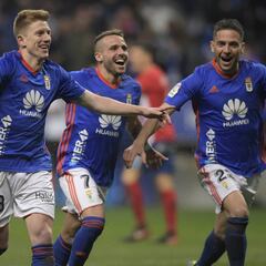 1x1 del Oviedo: Mossa, con dos goles, clave del derbi asturiano