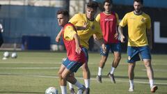 Melendo, en el entrenamiento del Espanyol.