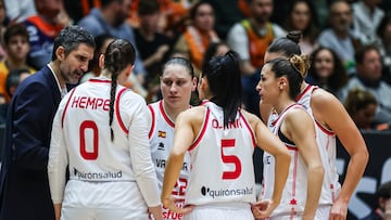 Tiempo muerto de Rubén Burgos en el Valencia Basket.