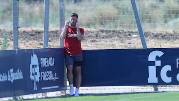 Imagen de uno de los últimos entrenamientos de Areso en Tajonar.