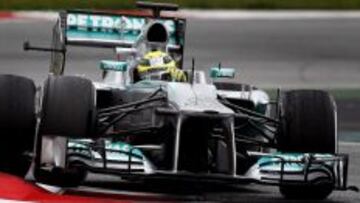 Nico Rosberg (Mercedes), l&iacute;der de la primera jornada de test en Montmel&oacute;