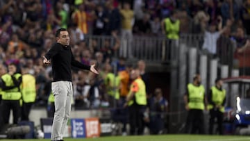 Xavi, en un momento del partido contra el Inter.