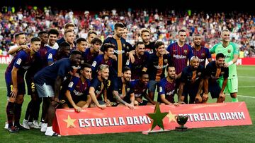 El Barcelona, tras ganar a Boca y proclamarse campeón del Joan Gamper 2018.