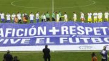 Pancarta colocada en el partido Levante - Getafe