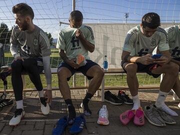 David de Gea, Thiago Alcántara y Álvaro Morata.