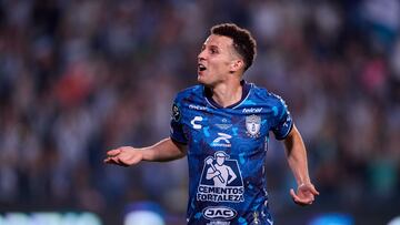 Oussama Idrissi of Pachuca during the final leg match between Pachuca and Columbus Crew as part of the CONCACAF Champions Cup 2024, at Hidalgo Stadium on June 01, 2024 in Pachuca, Hidalgo, Mexico.