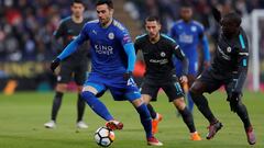 Vicente Iborra, con el Leicester.