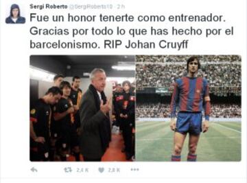 El mundo del deporte despide a Johan Cruyff en las redes sociales