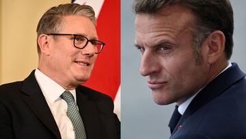 El primer ministro de Reino Unido, Keir Starmer, y el presidente francés, Emmanuel Macron.