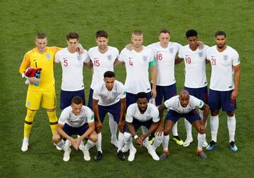 El once inicial de Inglaterra. 