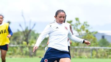 María Camila Reyes durante un entrenamiento con la Selección Colombia Femenina Sub 20.