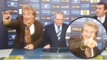 Rod Stewart, aparentemente muy perjudicado, la lía en un sorteo