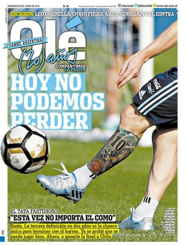 La prensa argentina mete presión: "Ganar es lo único"