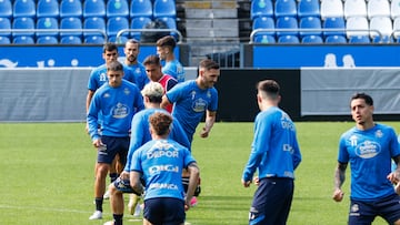 Entrenamiento del Deportivo en Riazor.