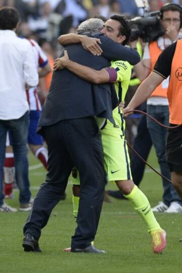 Los jugadores celebran el título de Liga.