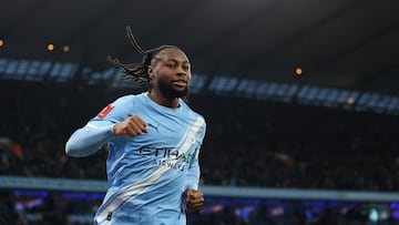 Soccer Football - FA Cup - Third Round - Manchester City v Exeter City - Etihad Stadium, Manchester, Britain - January 10, 2026 Manchester City's Antoine Semenyo celebrates scoring their sixth goal Action Images via Reuters/Andrew Boyers