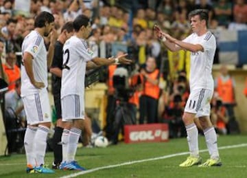 Villarreal - Real Madrid. Gareth Bale en su primer partido con los blancos. Fue sustituido en la segunda parte por Di María.