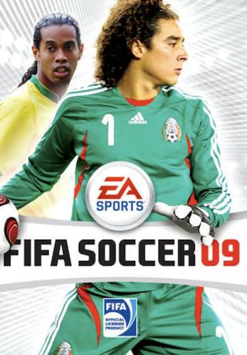 El arquero repitió en la portada junto a Ronaldinho para la edición del FIFA 09.