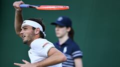 The No. 13 seed is one game away from equalling his best Wimbledon performance, but faces a Grand Slam finalist in the last 16.